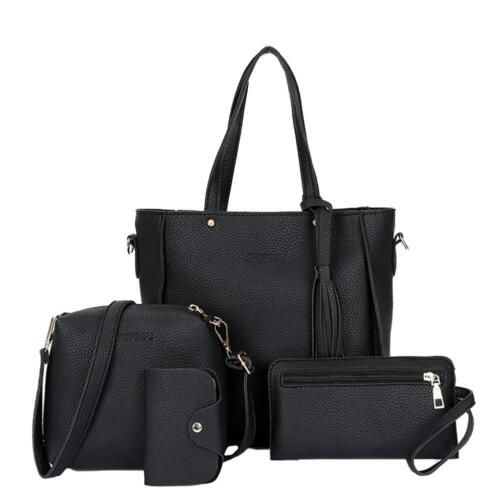 4pcs/set Women Handbag Messenger Leather Shoulder Bag Tote Purse Satchel New
