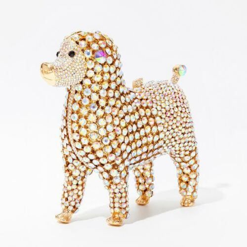 Luxury Handbag Crystal Handbag Dog Handbag Crystal Dog Purse Clutch Gold