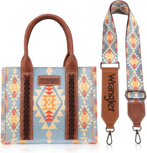 WRANGLER TOTE BAG Western Purses Women Shoulder Boho Aztec Handbags Canvas NEW