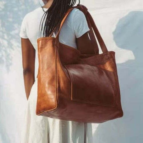 Women Extra Large Casual Soft PU Leather Handbag Shoulder Shopper Bag Tote