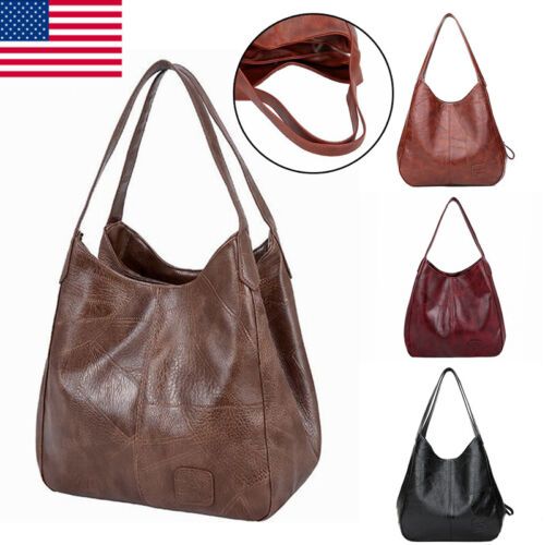 Women Designer Leather Shoulder Bag Large Capacity Ladies Handbag Hobo Tote US +