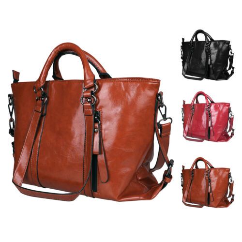 Women Handbag Messenger Tote Shoulder Crossbody Bag Oiled Leather Satchel Purse