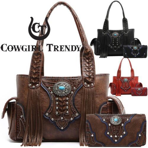 Western Cowgirl Concealed Carry Purse Fringe Handbags Women Shoulder Bag Wallet
