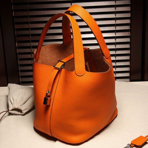 Women 100% Genuine Leather Handbag Tote Shoulder Messenger Bag Satchel Bucket Bag